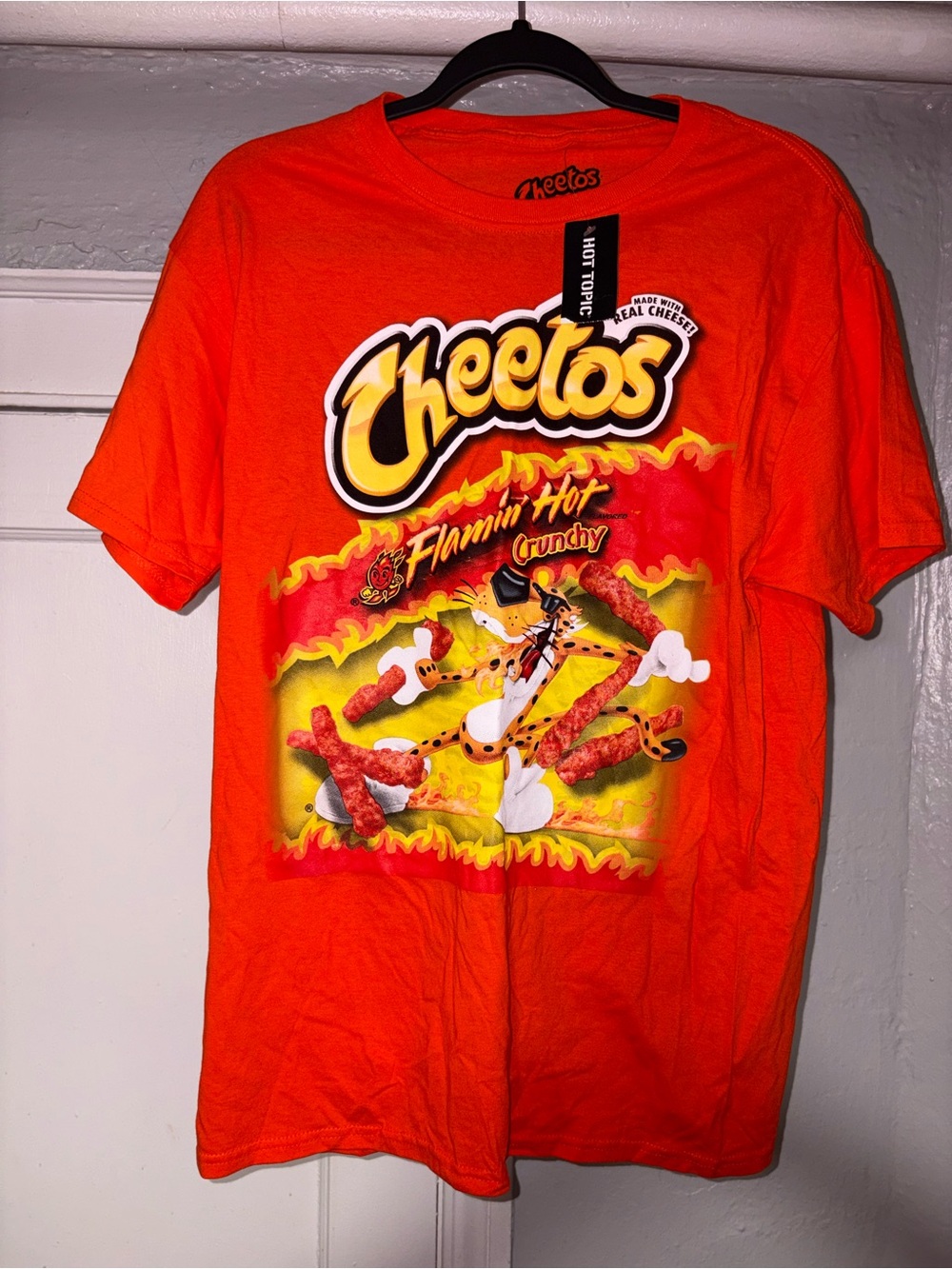 Hot Topic Cheetos Flamin' Hot Graphic Tee - Orange and Yellow